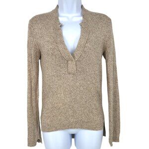 Brochu Walker The Dormer Henley Sweater Linen Blend Tan Beige Size XS
